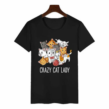 Crazy Cat Lady Tee Shirts & Tops KittyNook S Black